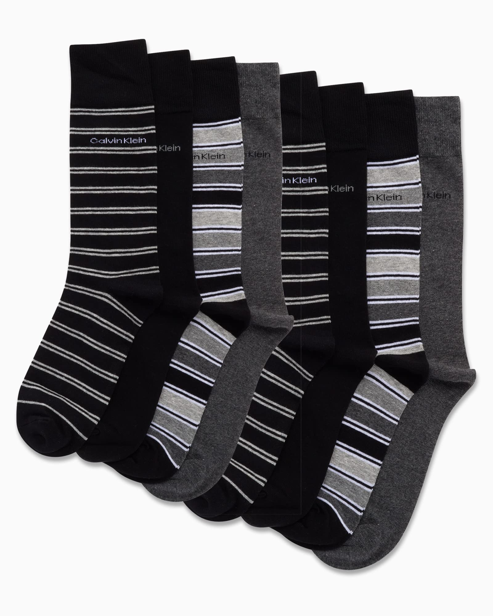 Mens Dress Socks - 8 Pack Breathable Cotton Blend Work Crew Socks for Men for Casual Business & Formal Wear