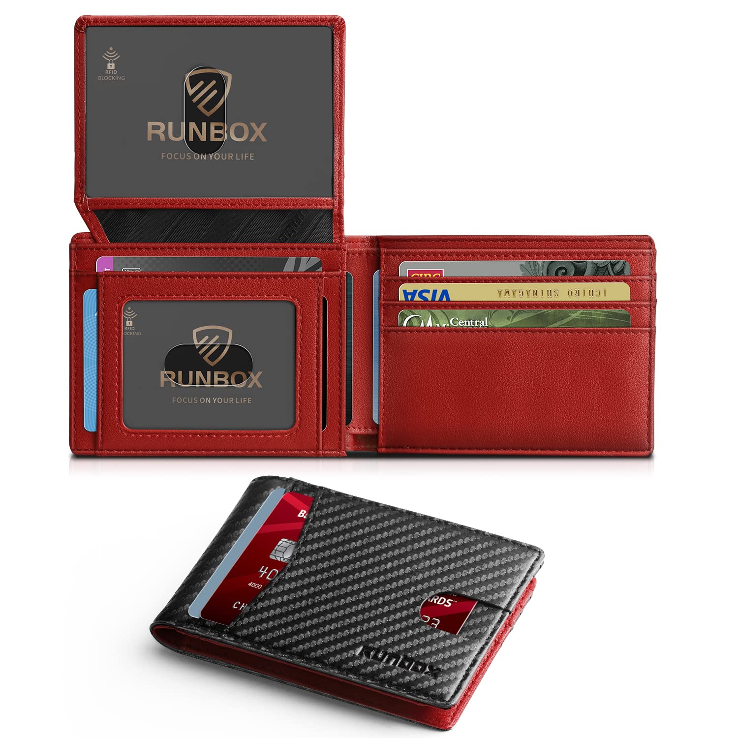 Wallet for Men -Slim Rfid Leather Mens Bifold Novelty Wallets 2 ID Window With Gift Box Men's Accessories | Slim