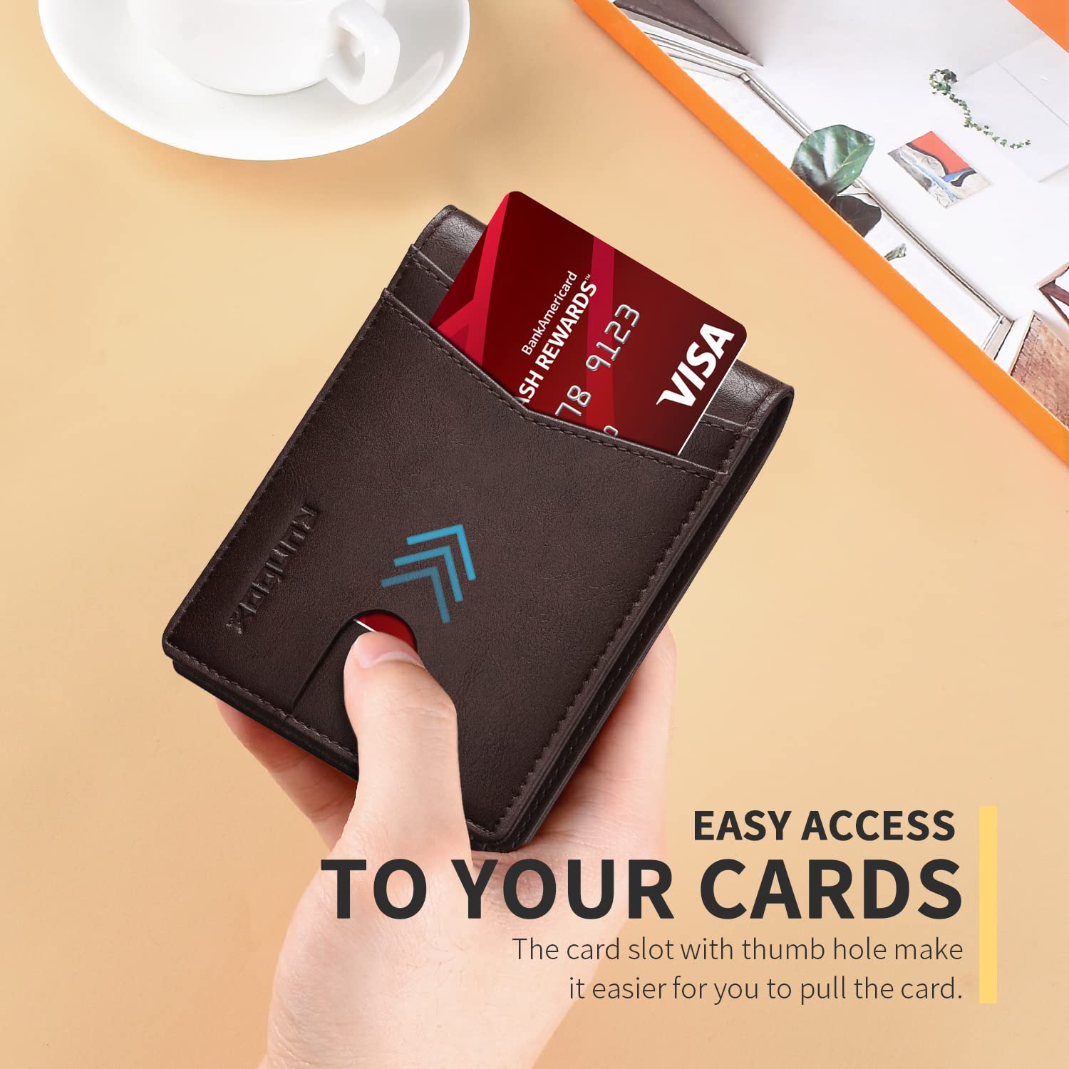 Wallet for Men -Slim Rfid Leather Mens Bifold Novelty Wallets 2 ID Window With Gift Box Men's Accessories | Slim