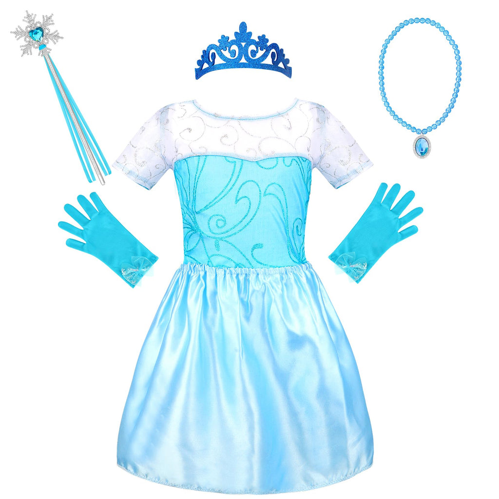 LIMIROLER Princess Dress Up Clothes for Little Girl Role Play Costume Gift Set Princess Dress Up Toys for Toddler Girls