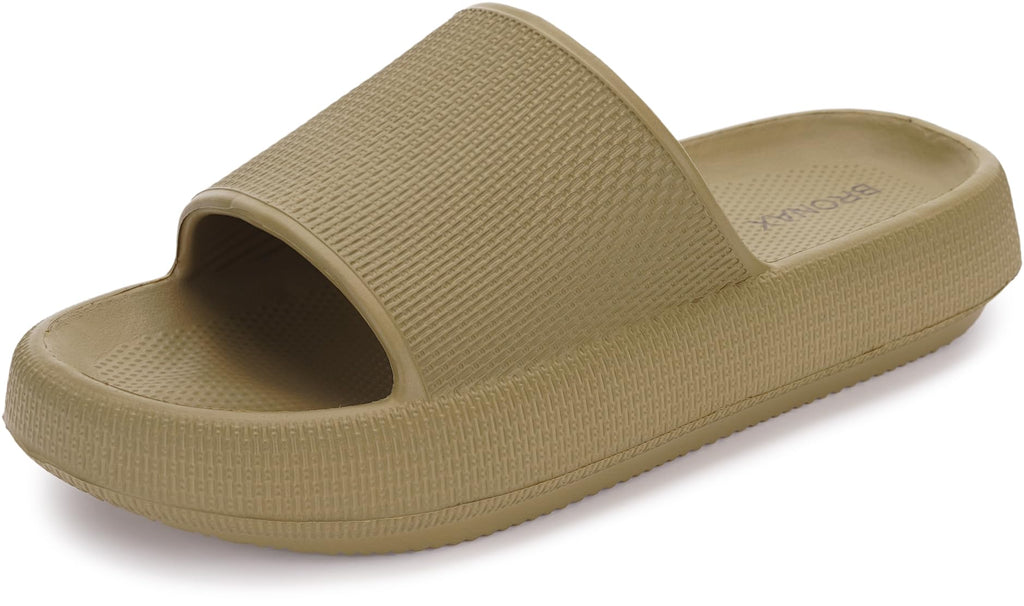 Cushioned Thick Sole Pillow Slippers for Women and Men Y10 | Cloud-Like Soft Sole, Foot Pain Relief, EVA Platform Sole, Indoor Outdoor Slides, Waterproof Shower Ready, Quick-Drying