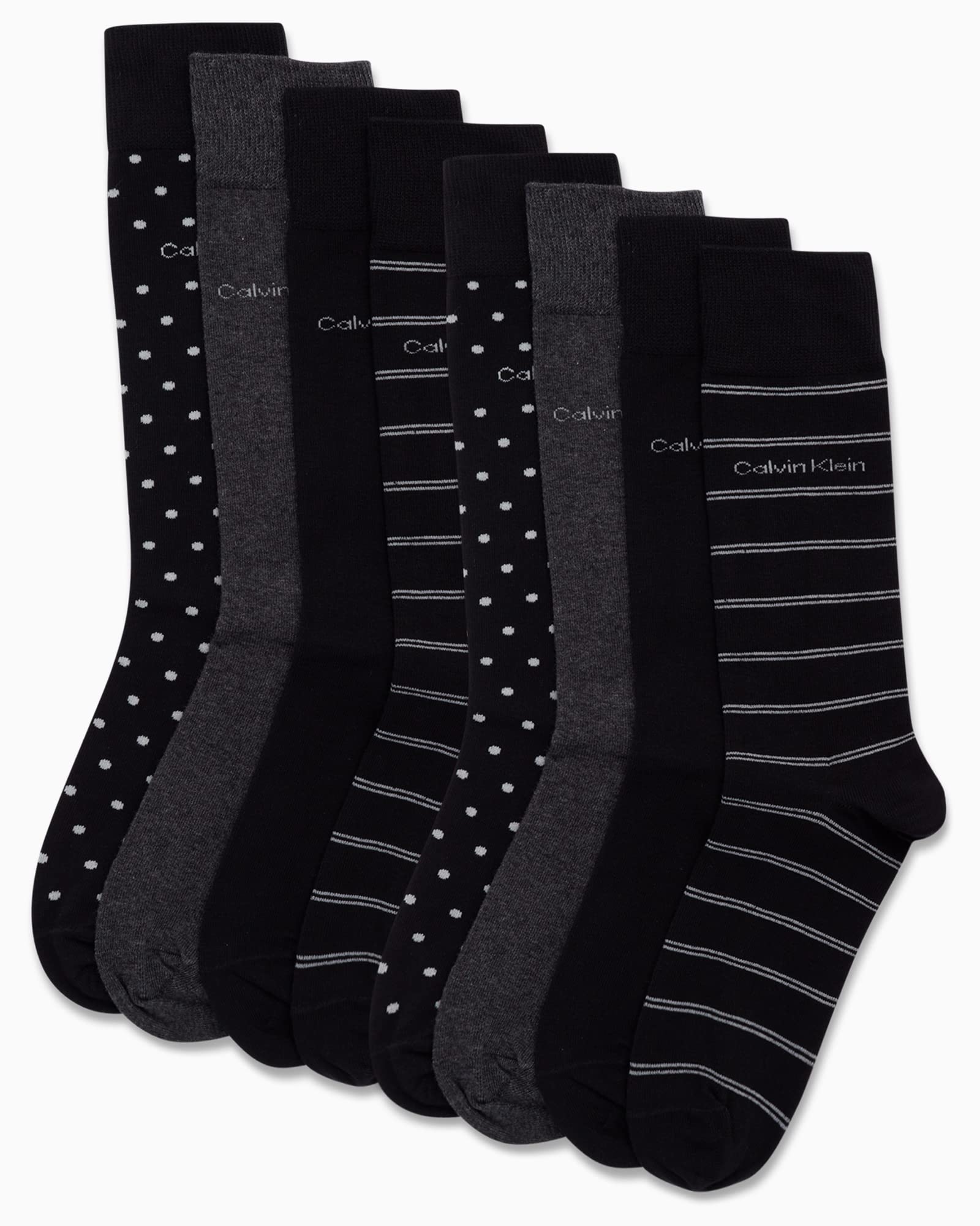 Mens Dress Socks - 8 Pack Breathable Cotton Blend Work Crew Socks for Men for Casual Business & Formal Wear