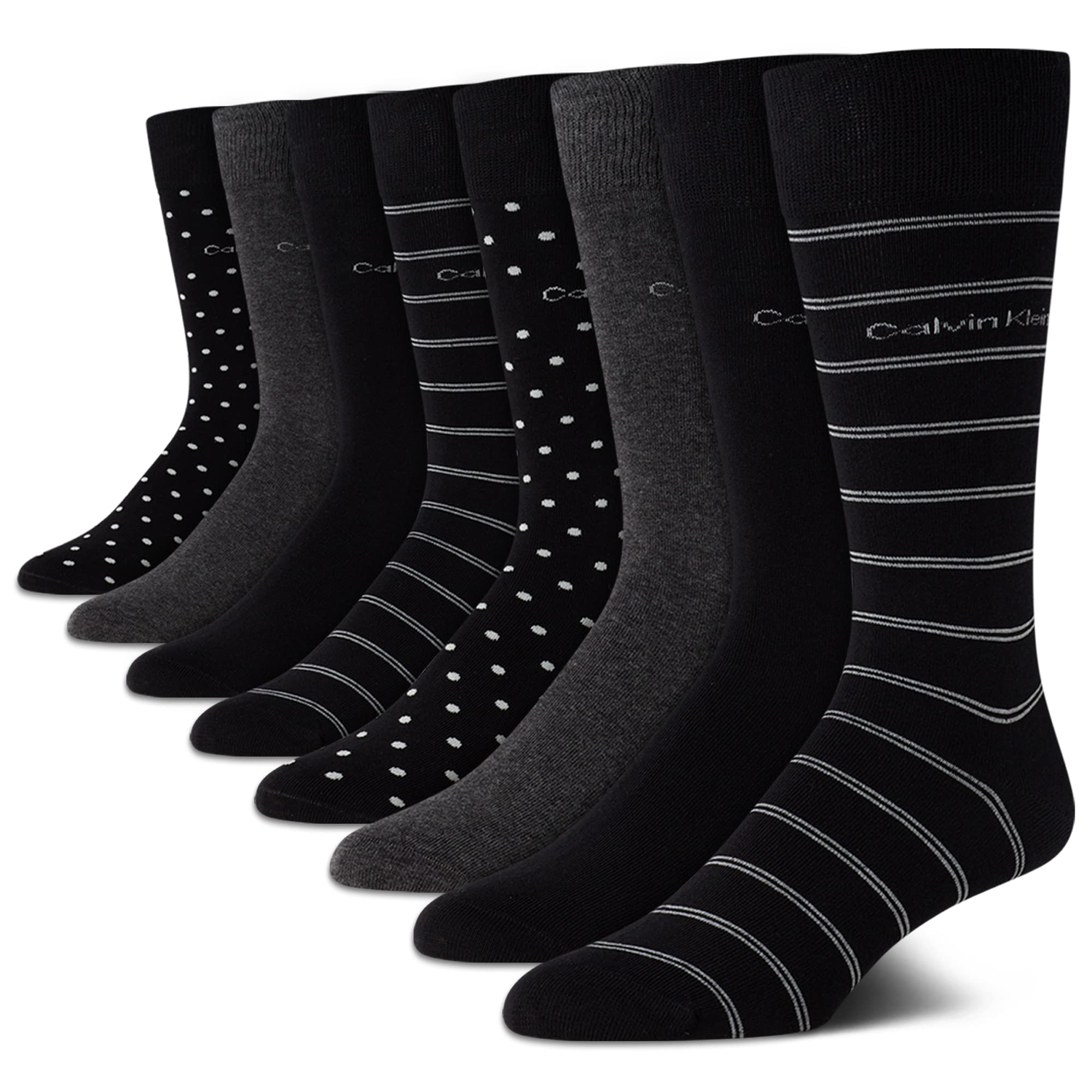 Mens Dress Socks - 8 Pack Breathable Cotton Blend Work Crew Socks for Men for Casual Business & Formal Wear