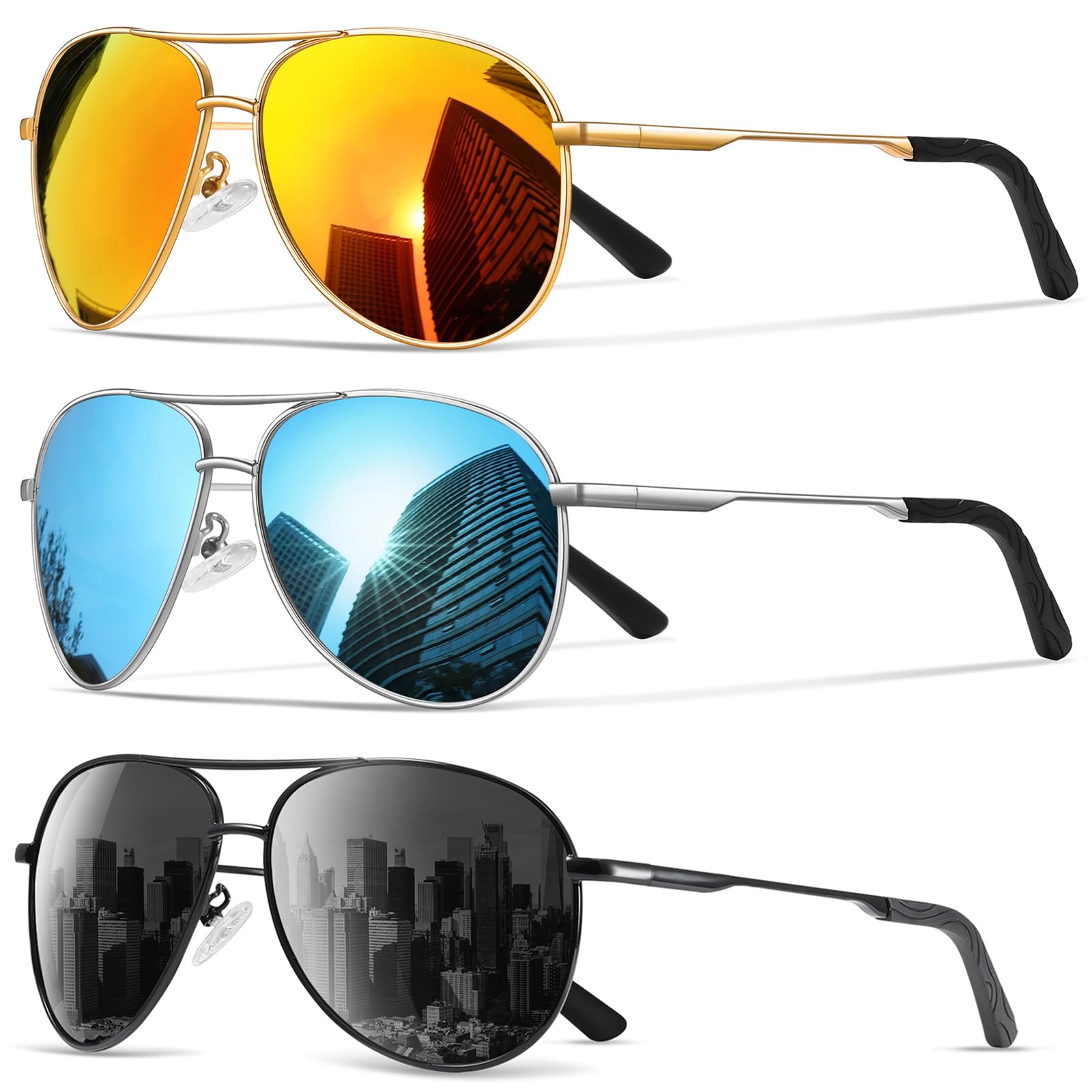 Sunglasses Men Polarized Aviator Sunglasses for Men Women Fishing Driving Sun glasses Metal Frame UV Protection