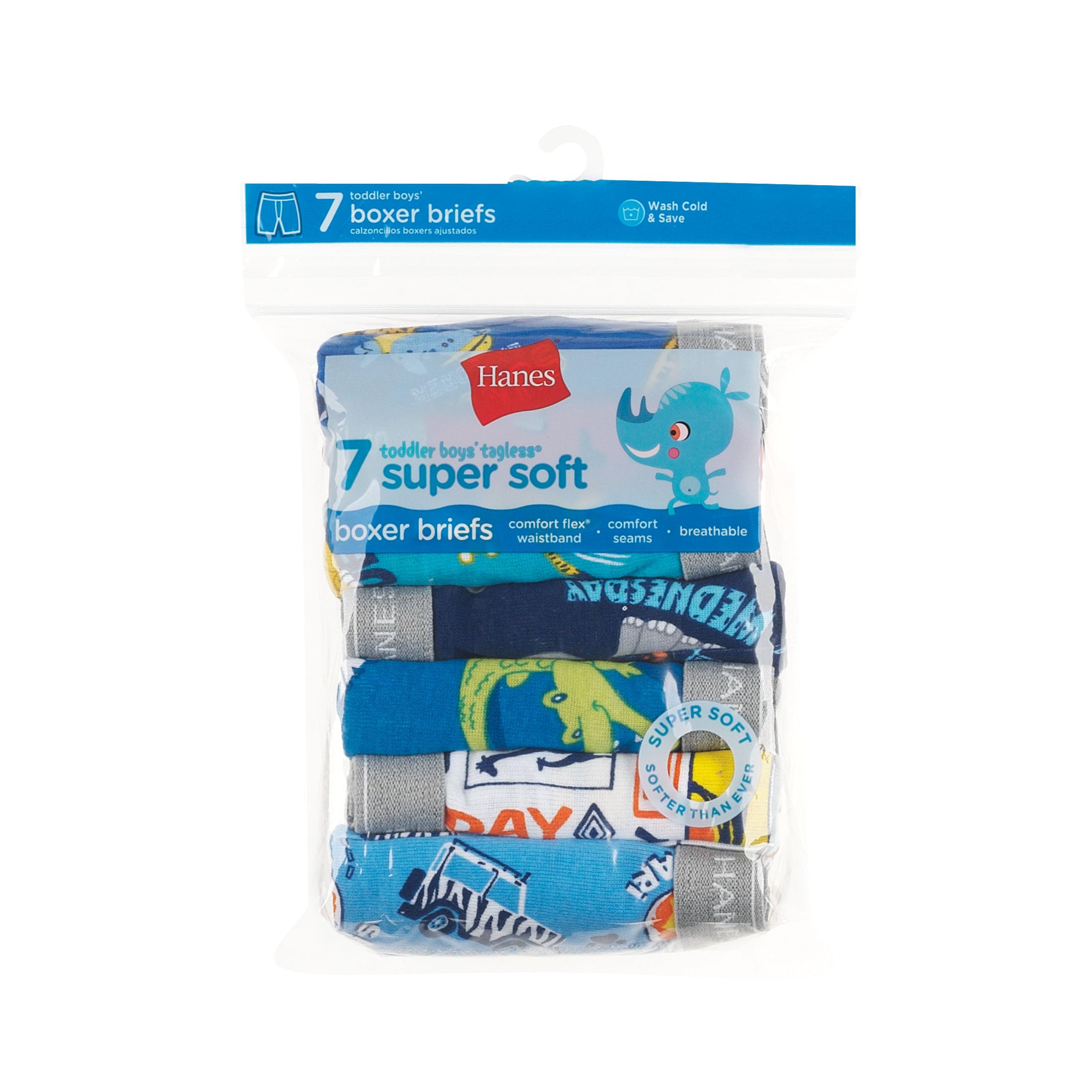 Hanes Boys' Underwear, Boxer Briefs for Boys and Toddlers, Soft Cotton, 7 and 10 Packs