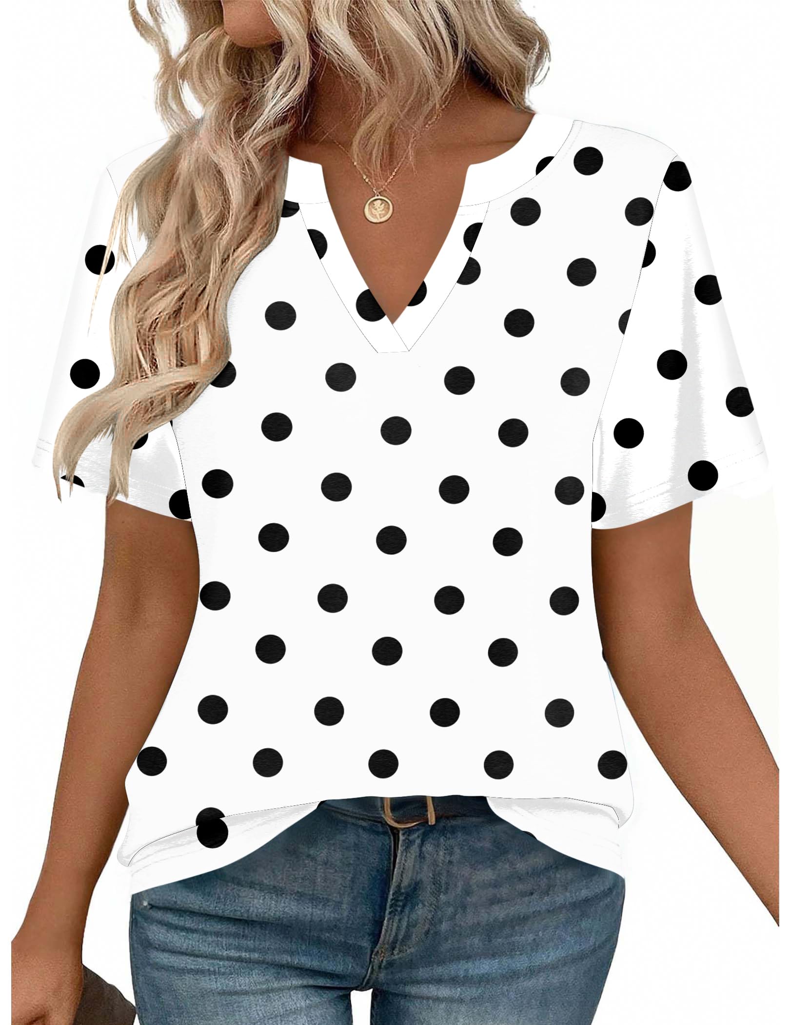 Zeagoo Womens Tops Short Sleeve V Neck Tee Shirts Cute Dressy Casual Clothing Business Work Blouse