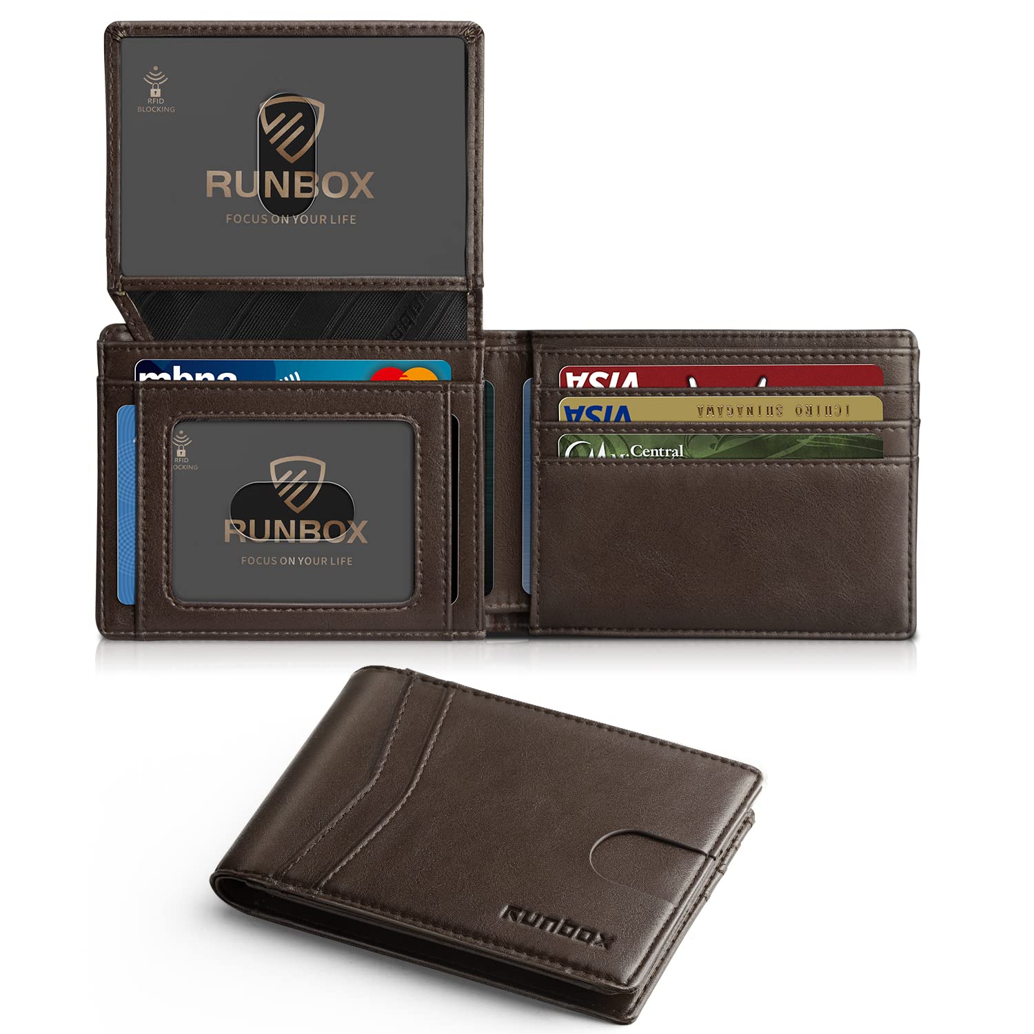 Wallet for Men -Slim Rfid Leather Mens Bifold Novelty Wallets 2 ID Window With Gift Box Men's Accessories | Slim
