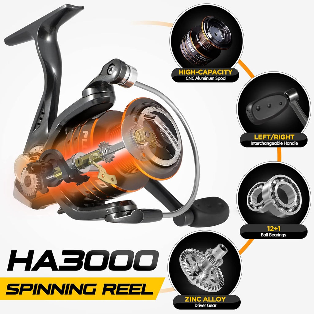 Fishing Rod and Reel Combos - Carbon Fiber Telescopic Fishing Pole - Spinning Reel 12 +1 Shielded Bearings Stainless Steel BB