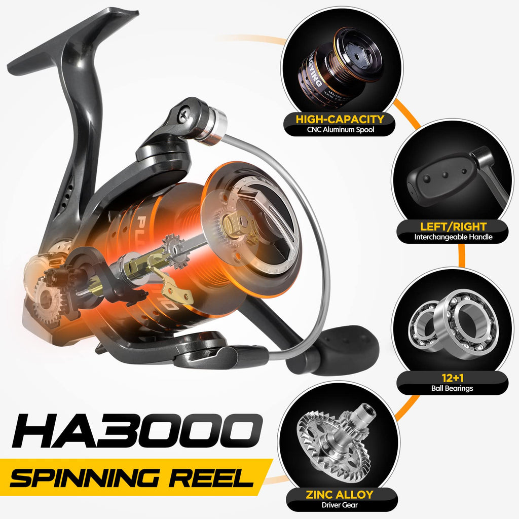 Fishing Rod and Reel Combos - Carbon Fiber Telescopic Fishing Pole - Spinning Reel 12 +1 Shielded Bearings Stainless Steel BB