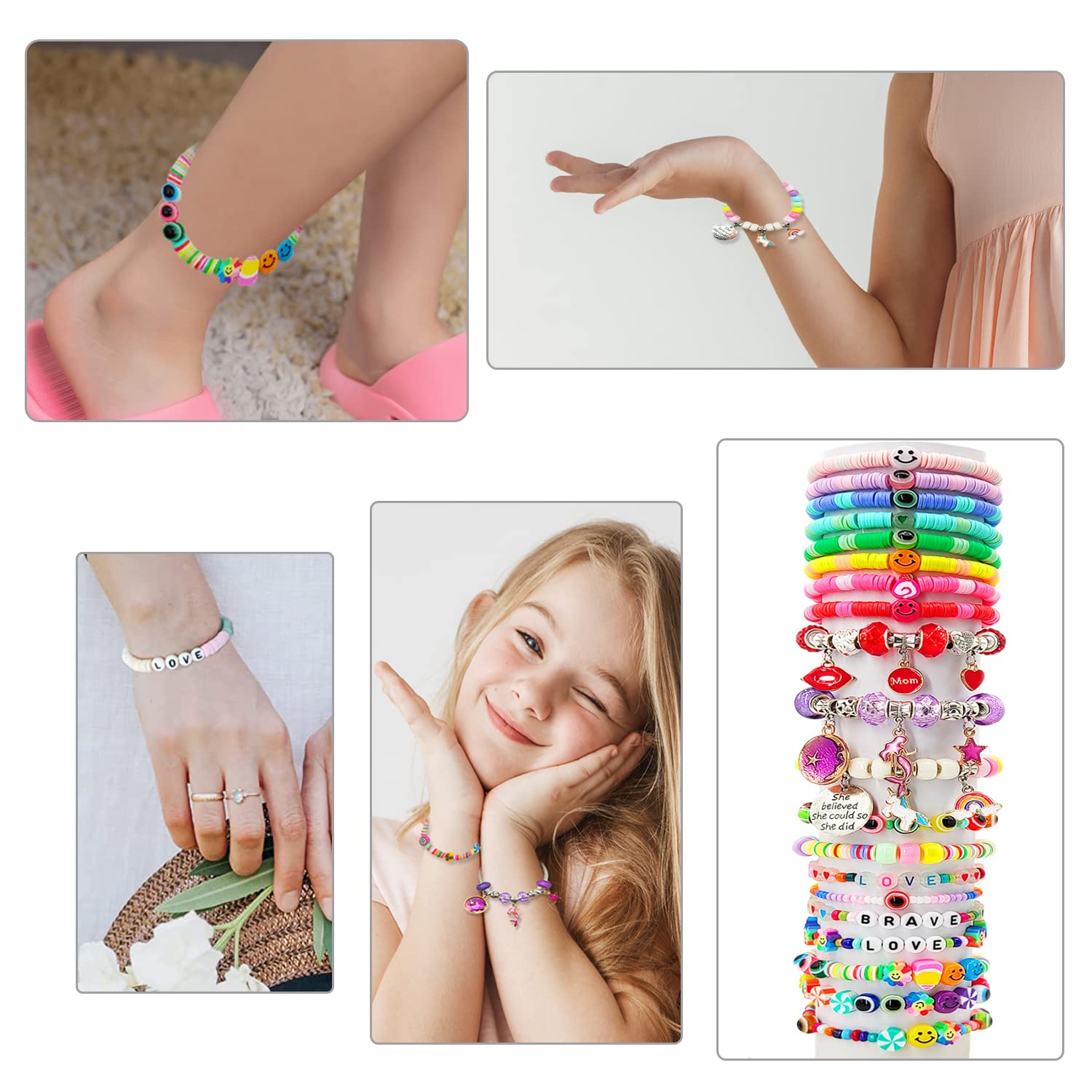 leitait Girls Toys Bracelet Making Kit -3400pcs Charm Jewelry Making Kit Supplies,Unicorn/Mermaid Crafts Birthday Christmas Gifts for Girls Ages 5 6 7 8 9 10 11 12 Years Old