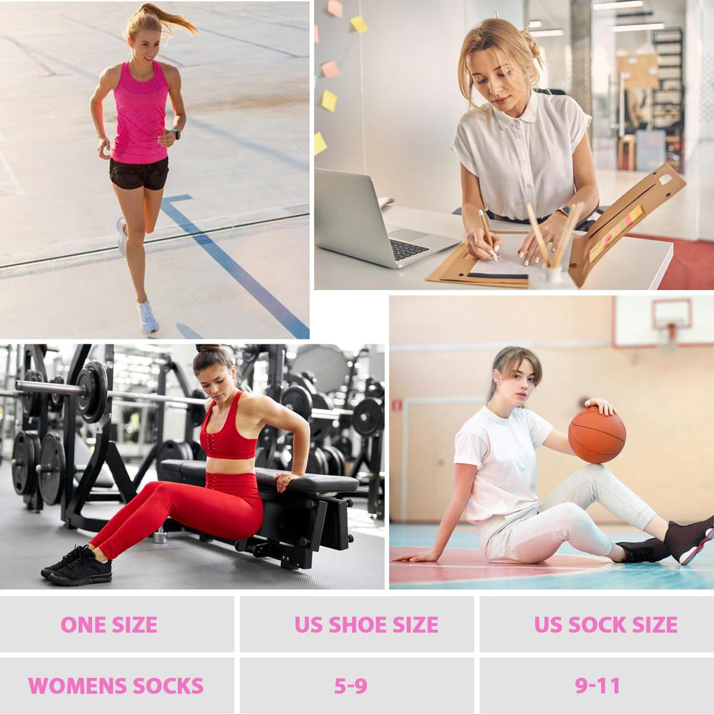 7 Pairs Ankle Socks Womens Athletic Cushioned Running Low Cut Socks for Women