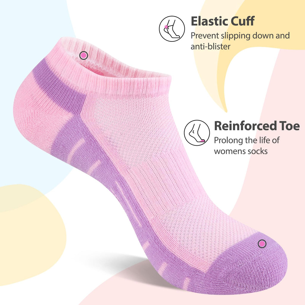 7 Pairs Ankle Socks Womens Athletic Cushioned Running Low Cut Socks for Women