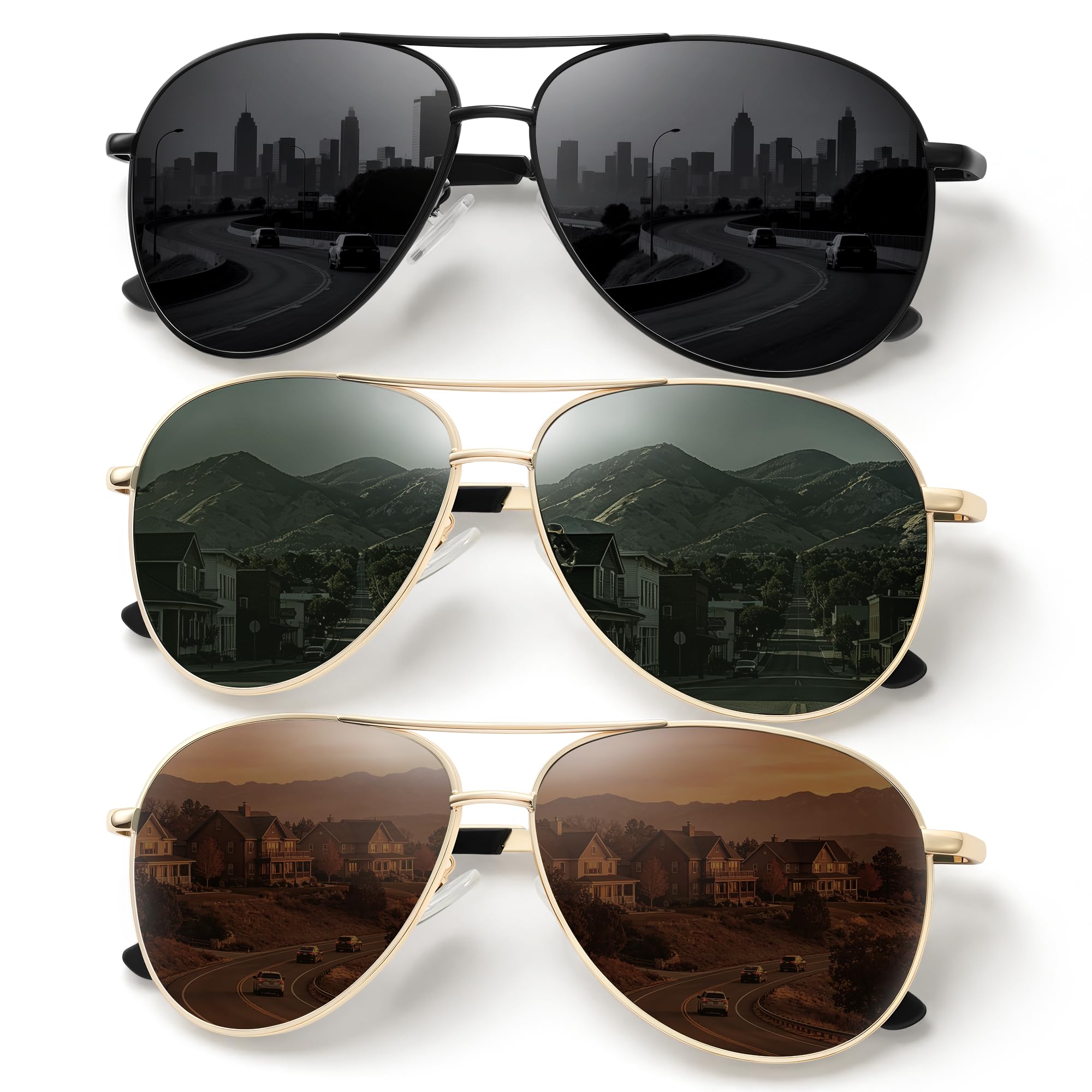 Sunglasses Men Polarized Aviator Sunglasses for Men Women Fishing Driving Sun glasses Metal Frame UV Protection