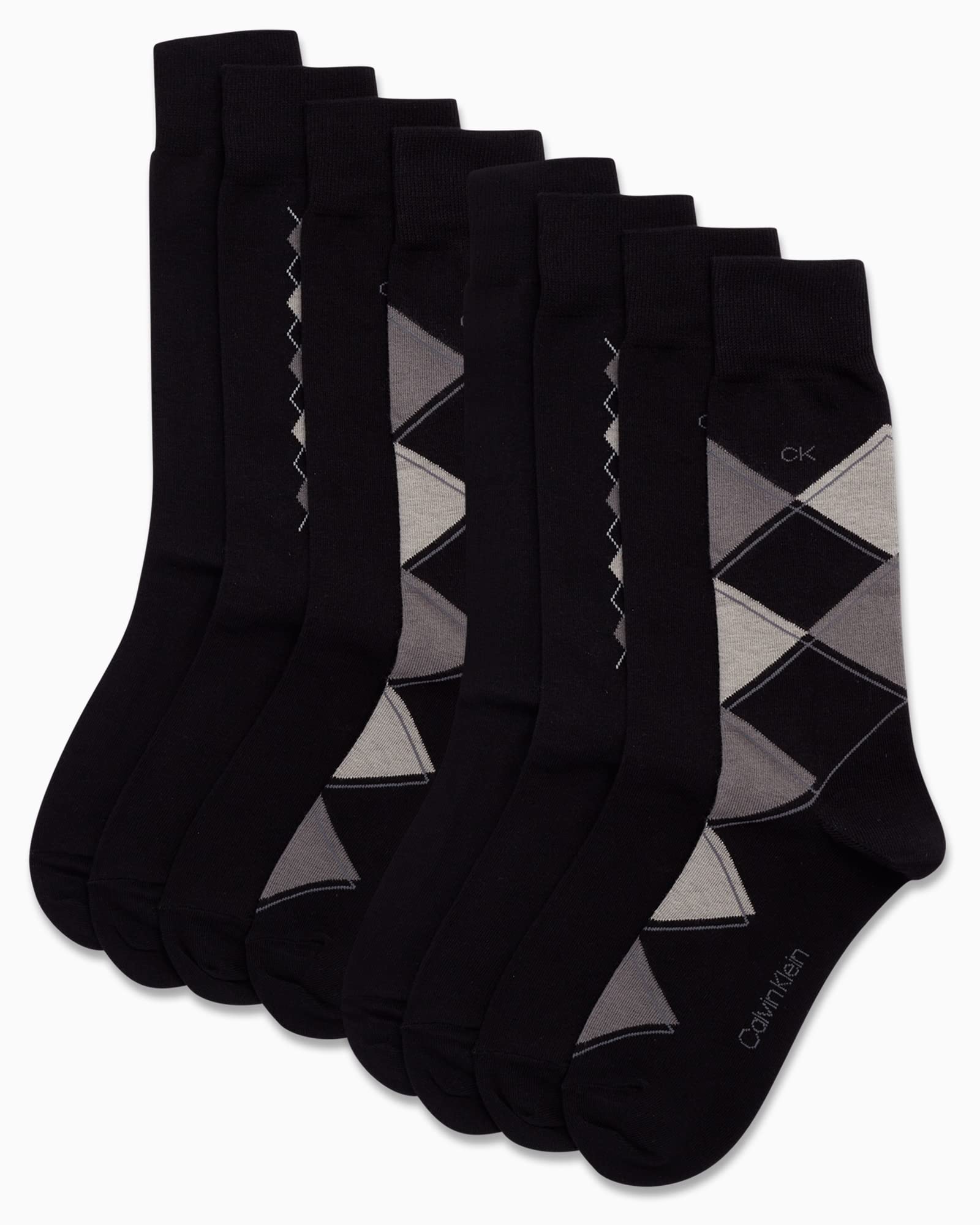 Mens Dress Socks - 8 Pack Breathable Cotton Blend Work Crew Socks for Men for Casual Business & Formal Wear