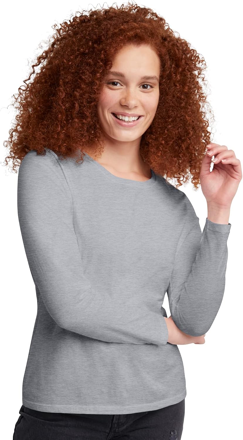 Women's Originals Long Sleeve Cotton T-Shirt, Lightweight Crewneck Tee, Modern Fit