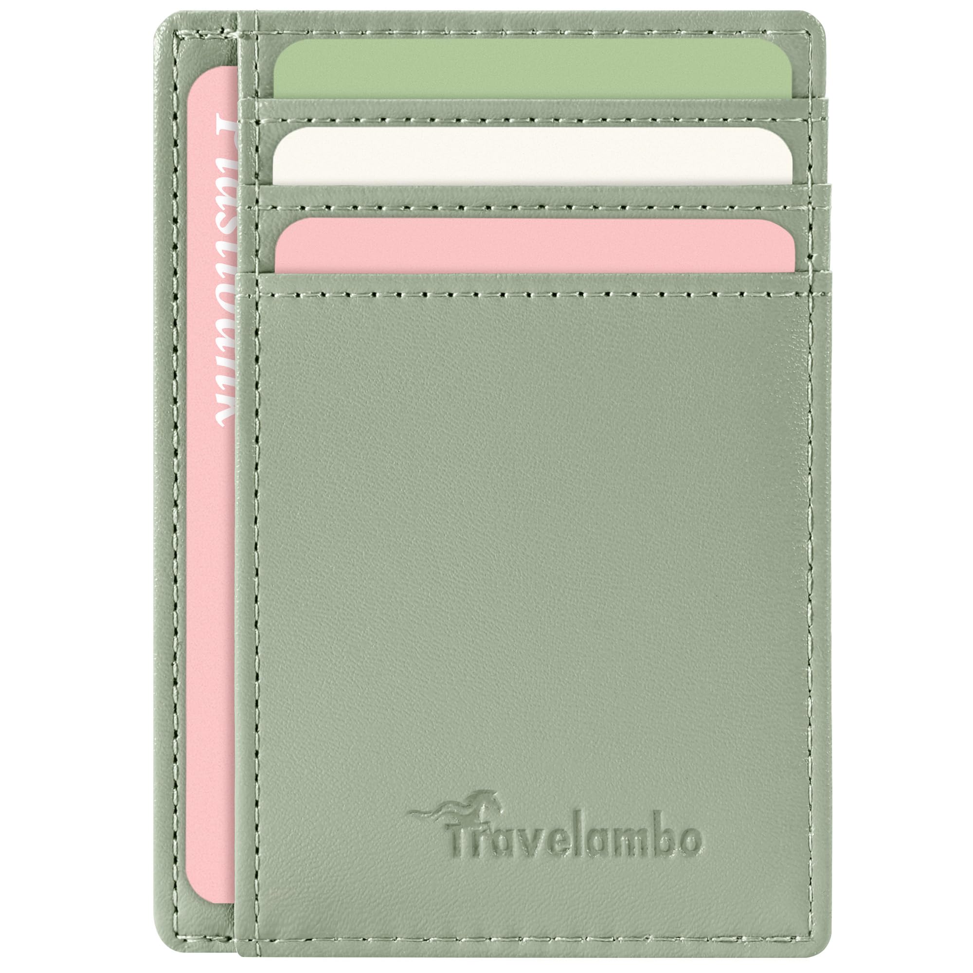 Slim Wallet Front Pocket Minimalist Leather RFID Blocking Medium Size