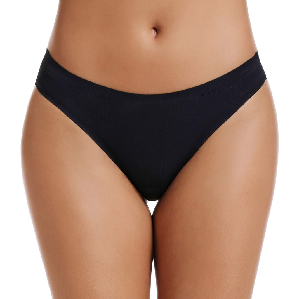 Seamless Women Underwear Thongs,No Show Ladies Workout Thong,5 Pack | Invisible Breathable Comfortable Mesh Panties,No Seam Soft Low Rise Cut Athletic Undies for Sports Gym Running Exercise Work