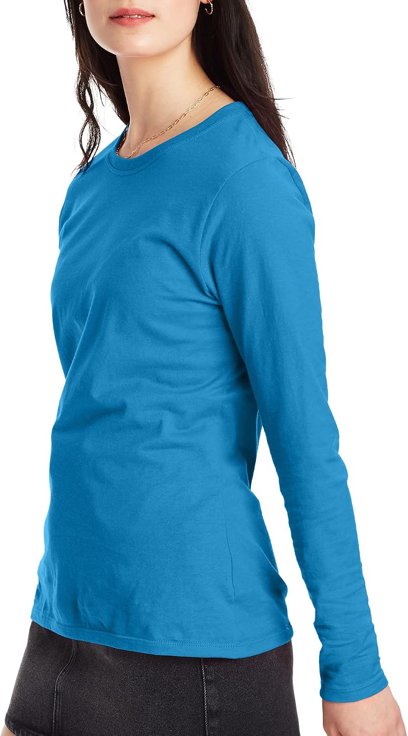 Women's Originals Long Sleeve Cotton T-Shirt, Lightweight Crewneck Tee, Modern Fit