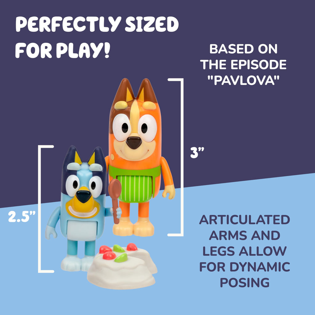 Bluey Family Figure Pack of 4, Robust Poseable Character Toys with Bingo, Chilli, and Bandit Figures, Toddler-Sized Animal Figurines for Kids Ages 3+