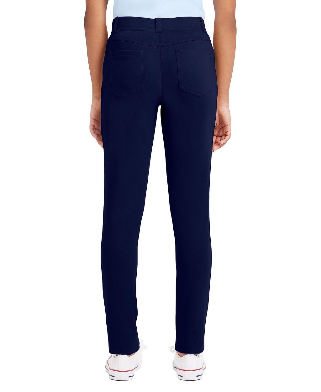 Nautica Women's Juniors Uniform Skinny Leg Jegging, Flat Front Style with Zipper Closure, Functional Pockets