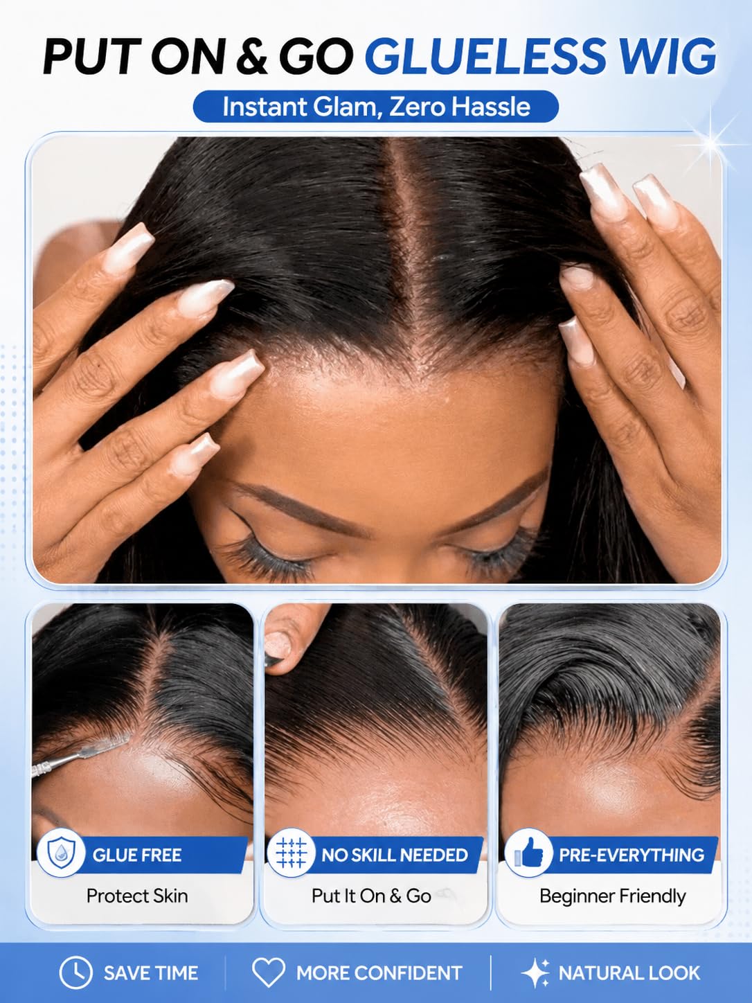 No Slip Yaki Straight Bob Drawstring Wig Human Hair with Flexible Mesh Cap,Glueless Upgrade 7x5 Bye Bye Knots Wig Pre Cut/Plucked/Bleached Ready to Go Short Yaki Bob Wig 180% Density 10inch