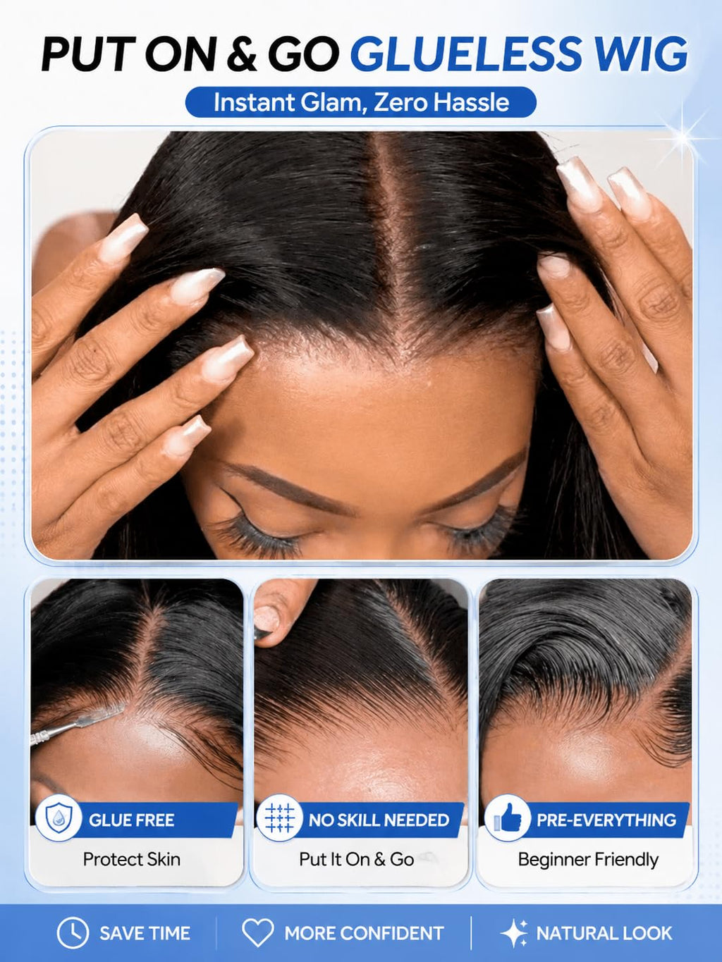 No Slip Yaki Straight Bob Drawstring Wig Human Hair with Flexible Mesh Cap,Glueless Upgrade 7x5 Bye Bye Knots Wig Pre Cut/Plucked/Bleached Ready to Go Short Yaki Bob Wig 180% Density 10inch