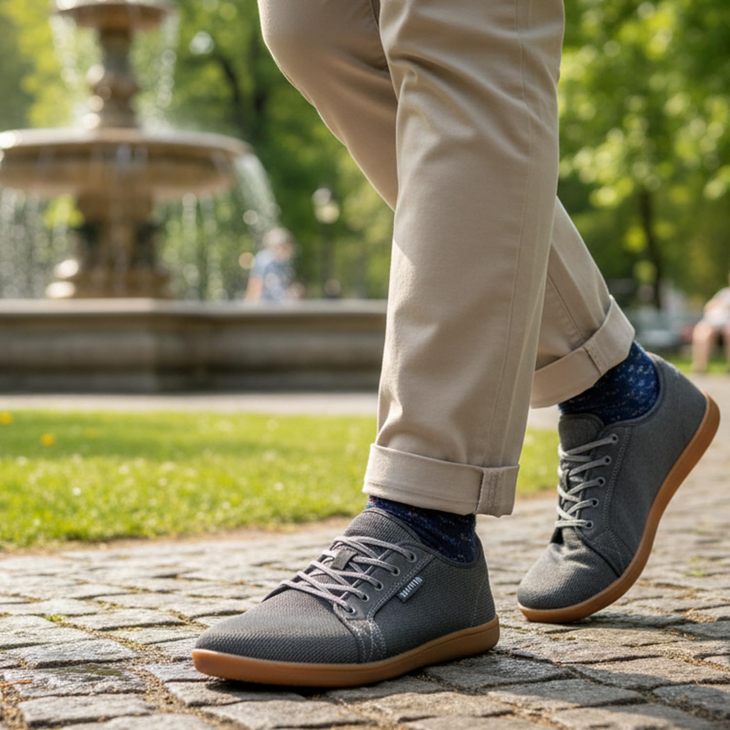 WHITIN Men's Wide Minimalist Barefoot Sneakers | Zero Drop Sole | Optimal Relaxation
