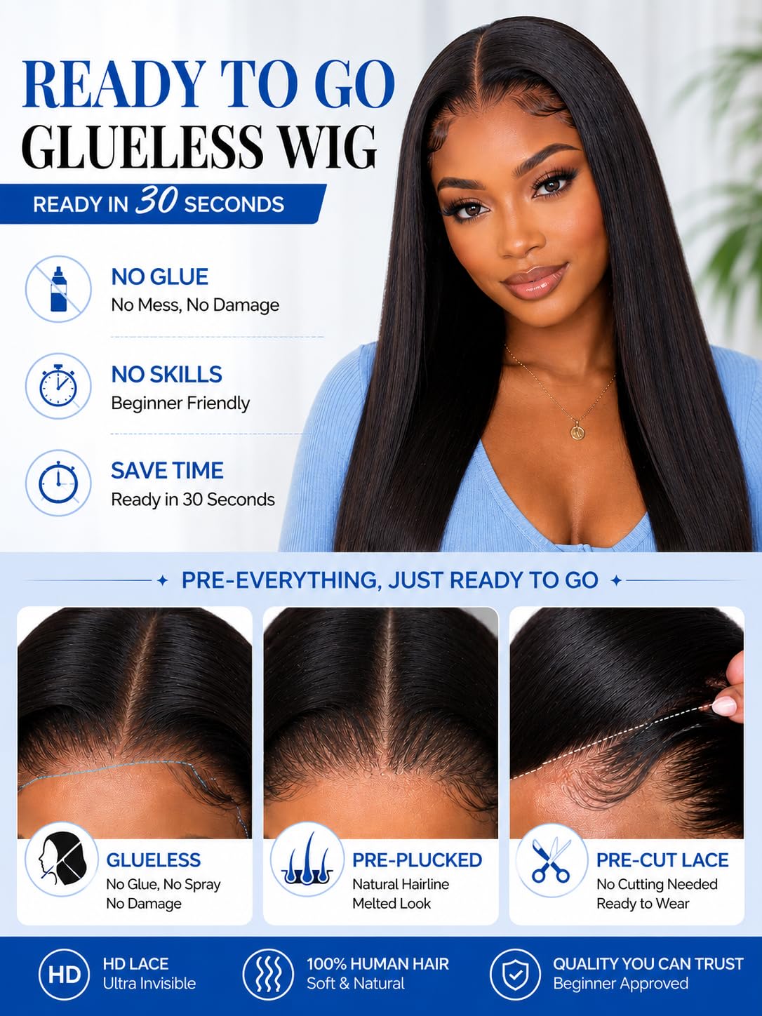 No Slip Yaki Straight Bob Drawstring Wig Human Hair with Flexible Mesh Cap,Glueless Upgrade 7x5 Bye Bye Knots Wig Pre Cut/Plucked/Bleached Ready to Go Short Yaki Bob Wig 180% Density 10inch