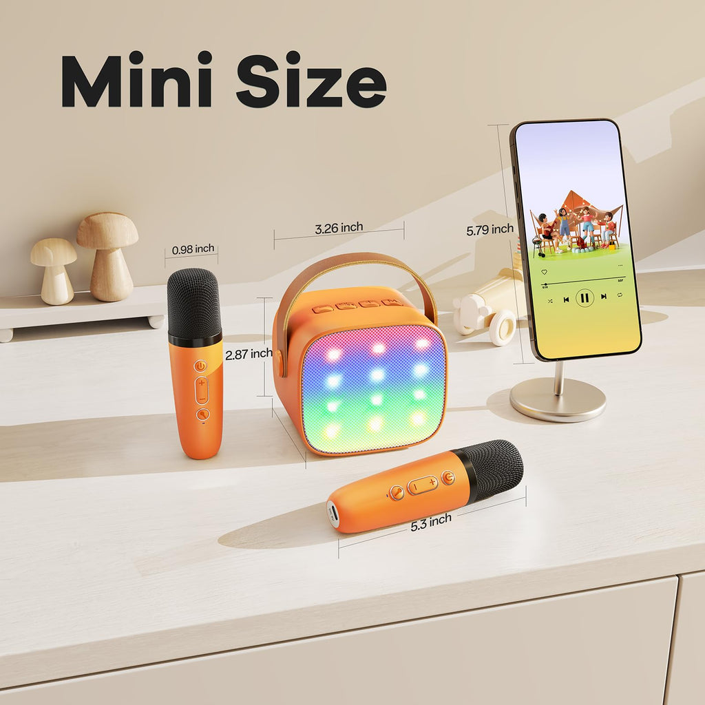 YLL Karaoke Machine for Kids, Portable Mini Speaker with 2 Wireless Microphones, TOP Kids Gifts for Girls Ages 3, 4, 5, 6, 7, 8, 9, 10+ Years Old, 4-12th Birthday Singing Present Toy Party (Purple)