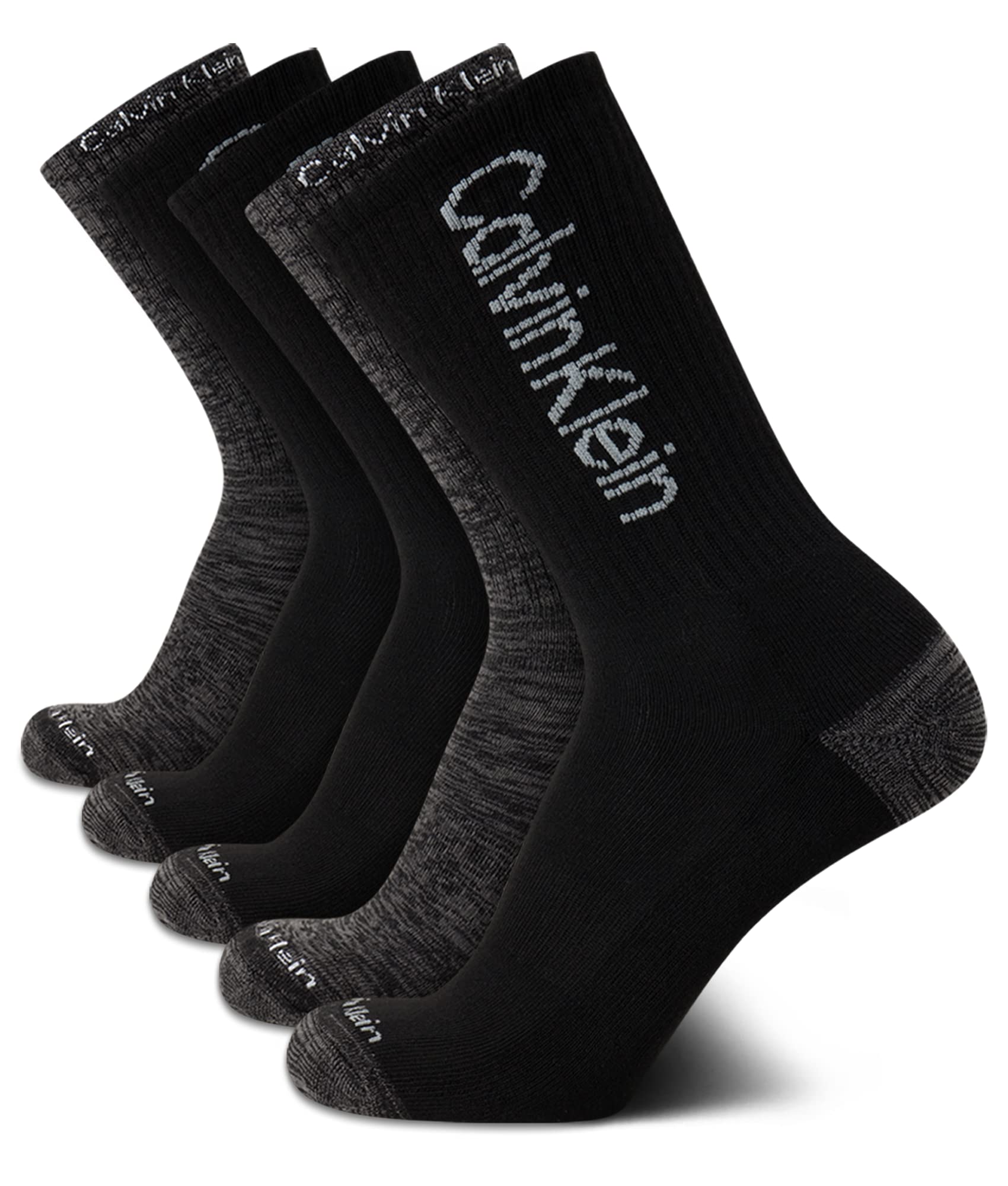 Mens Crew Socks - 5 Pack Breathable Cushion Crew Athletic Mid-Calf Socks for Men for Running and Workout (7-12)