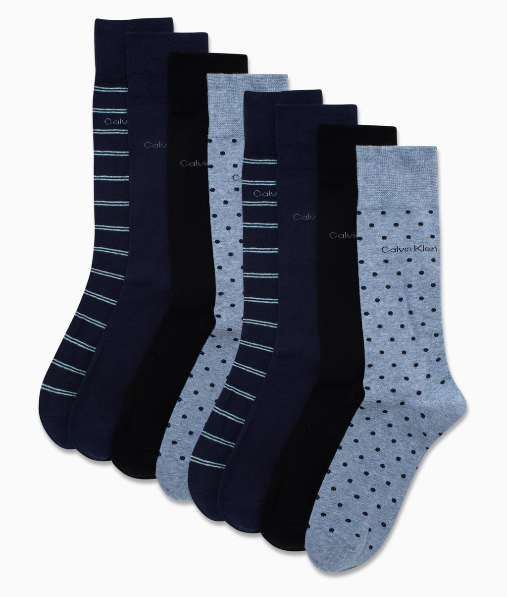 Mens Dress Socks - 8 Pack Breathable Cotton Blend Work Crew Socks for Men for Casual Business & Formal Wear