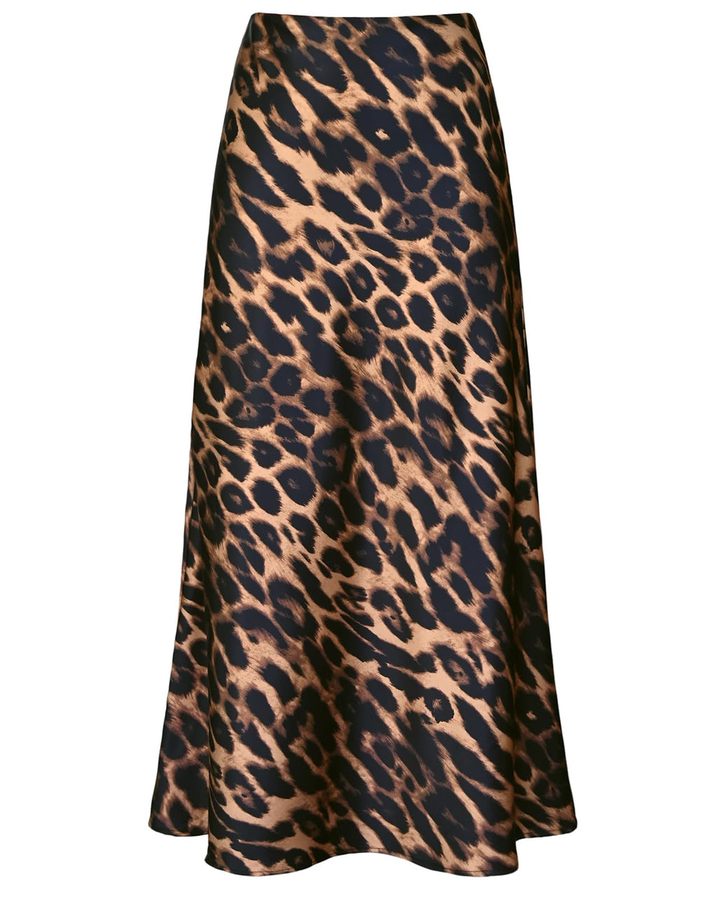 Women's Satin High Waisted Maxi Skirts Hidden Elasticized Waistband A Line Long Skirt