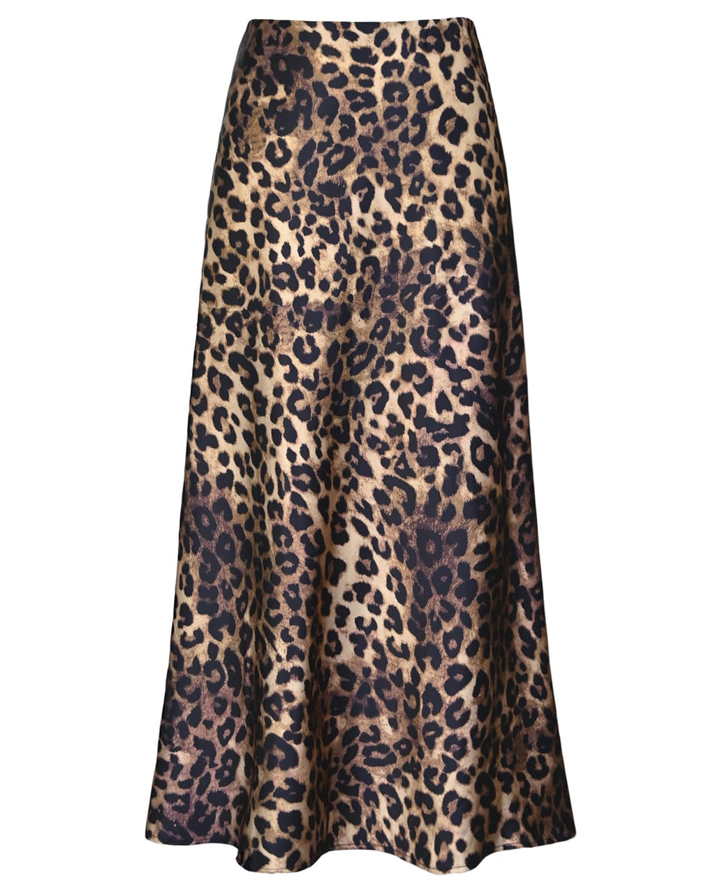 Women's Satin High Waisted Maxi Skirts Hidden Elasticized Waistband A Line Long Skirt