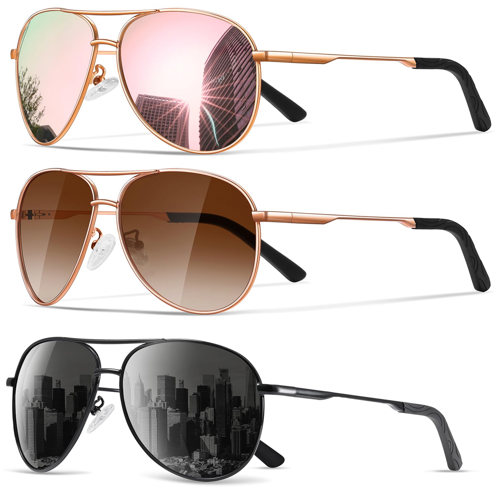 Sunglasses Men Polarized Aviator Sunglasses for Men Women Fishing Driving Sun glasses Metal Frame UV Protection