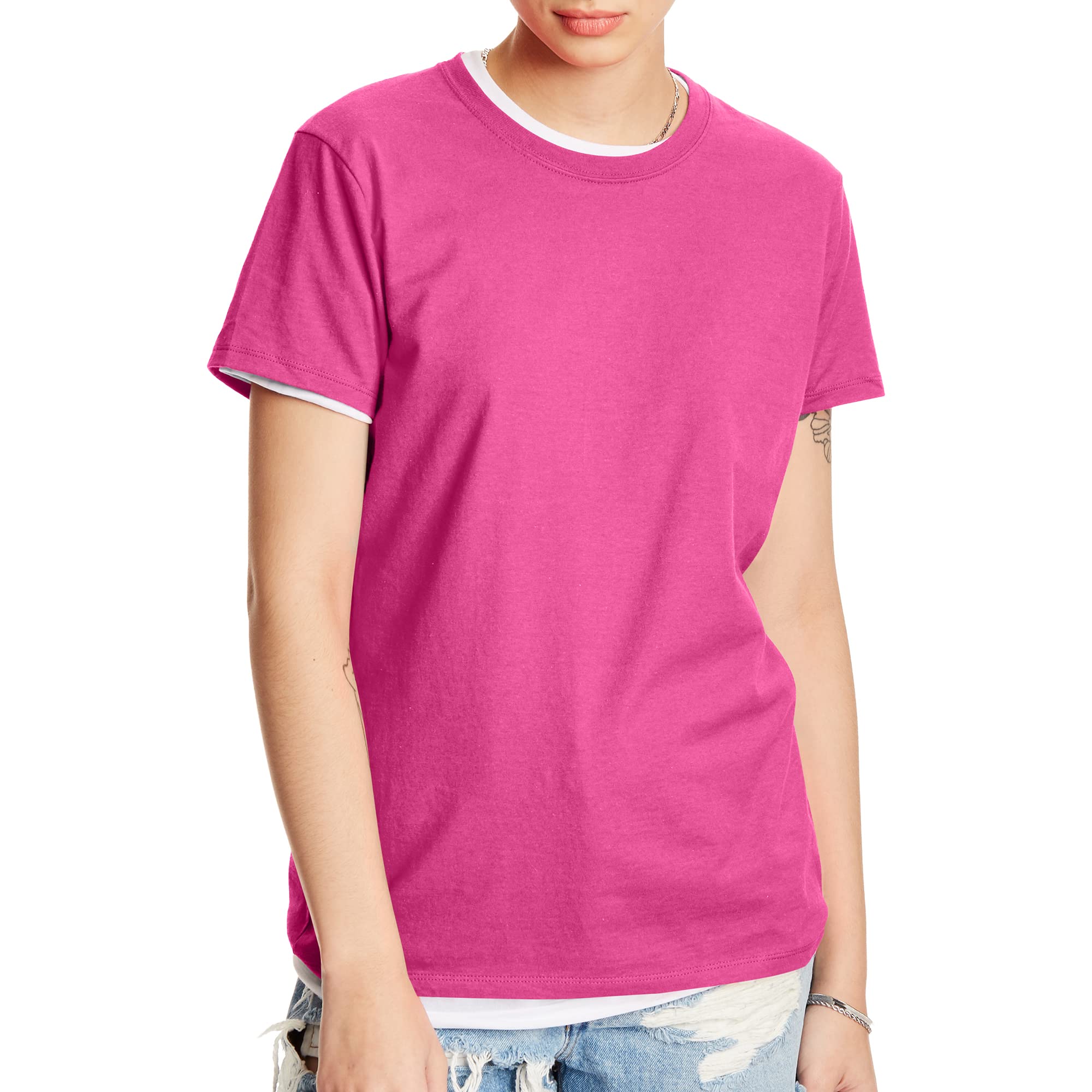 Women's Perfect-T Crewneck T-Shirt, Lightweight Cotton Short Sleeve Tee for Women
