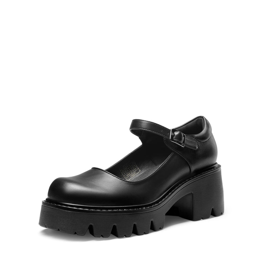 DREAM PAIRS Women's Mary Janes Shoes Platform Dress Low Heel Chunky Pumps Round Toe Ankle Strap Pumps Shoes Oxfords Esther