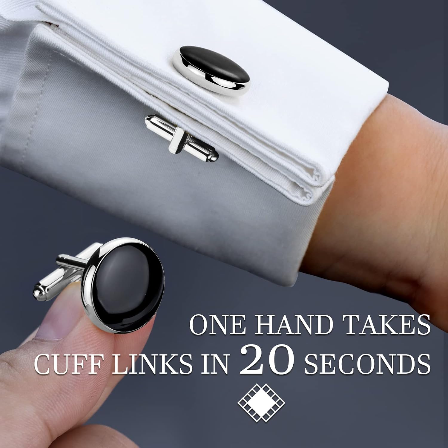 Men’s Cufflinks and Tuxedo Studs Set with Gift Box; Men’s Jewelry or Accessories Suitable for Black Suit White Shirts Vest and Red Bow tie on Wedding or Anniversary and Birthday