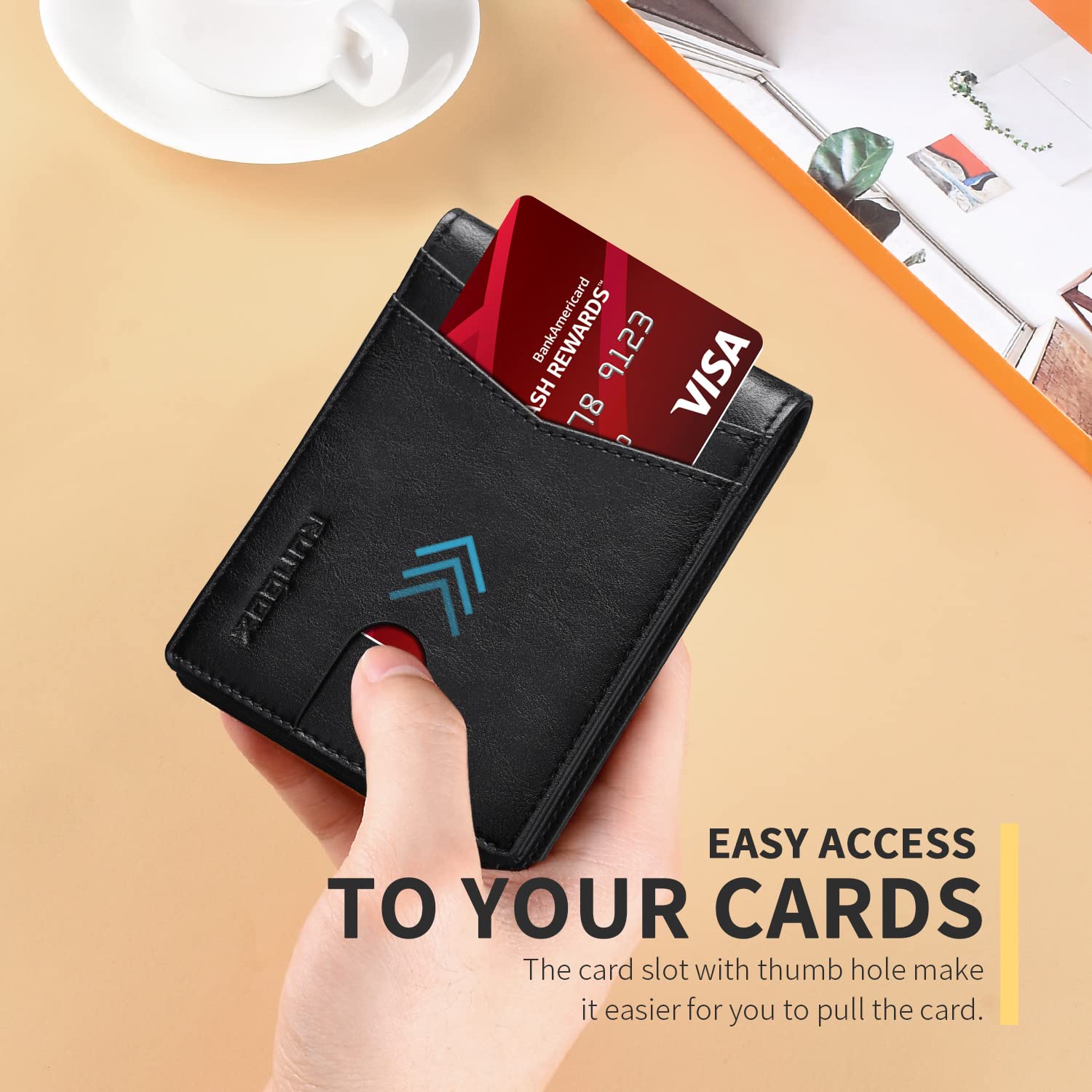 Wallet for Men -Slim Rfid Leather Mens Bifold Novelty Wallets 2 ID Window With Gift Box Men's Accessories | Slim