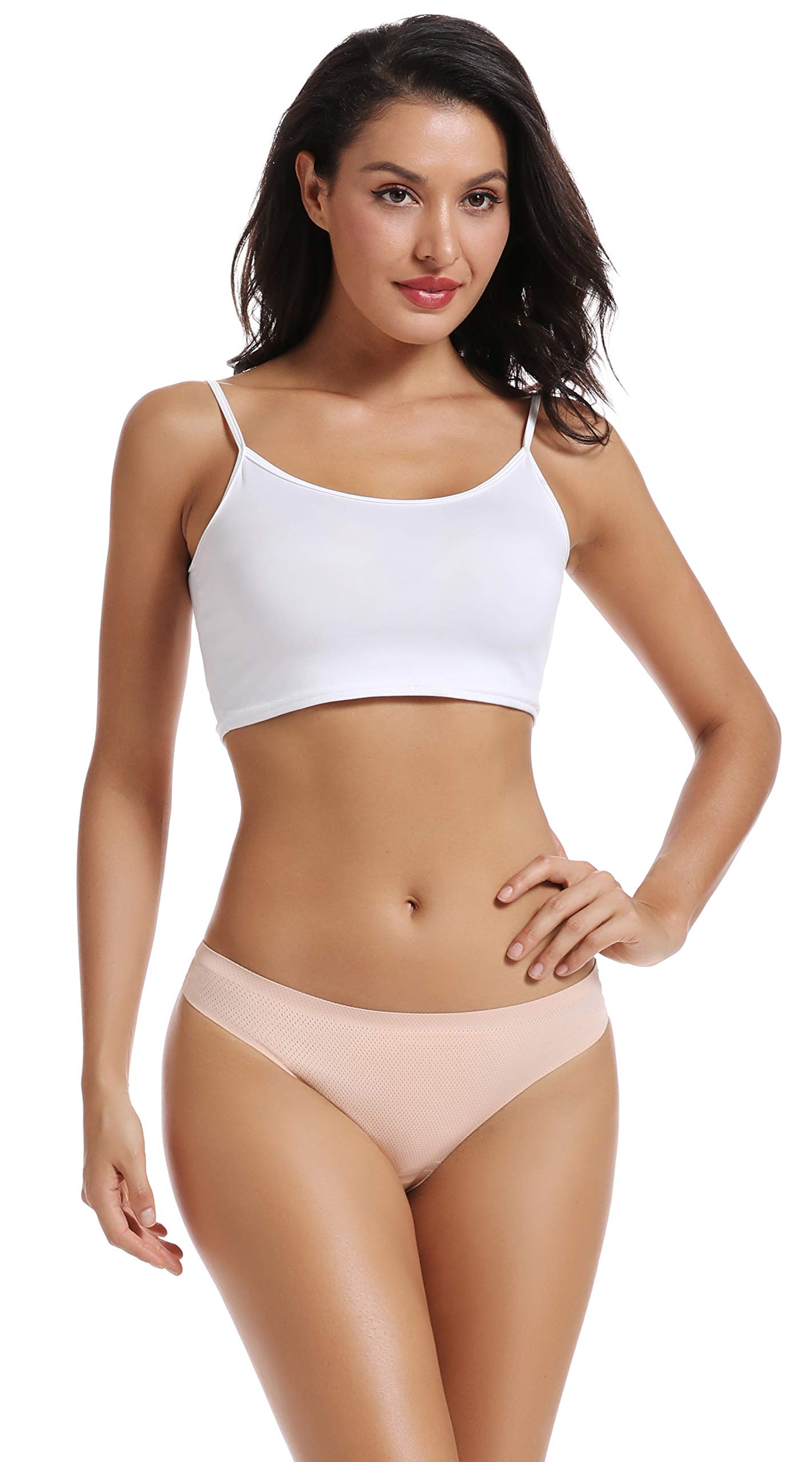 Seamless Women Underwear Thongs,No Show Ladies Workout Thong,5 Pack | Invisible Breathable Comfortable Mesh Panties,No Seam Soft Low Rise Cut Athletic Undies for Sports Gym Running Exercise Work