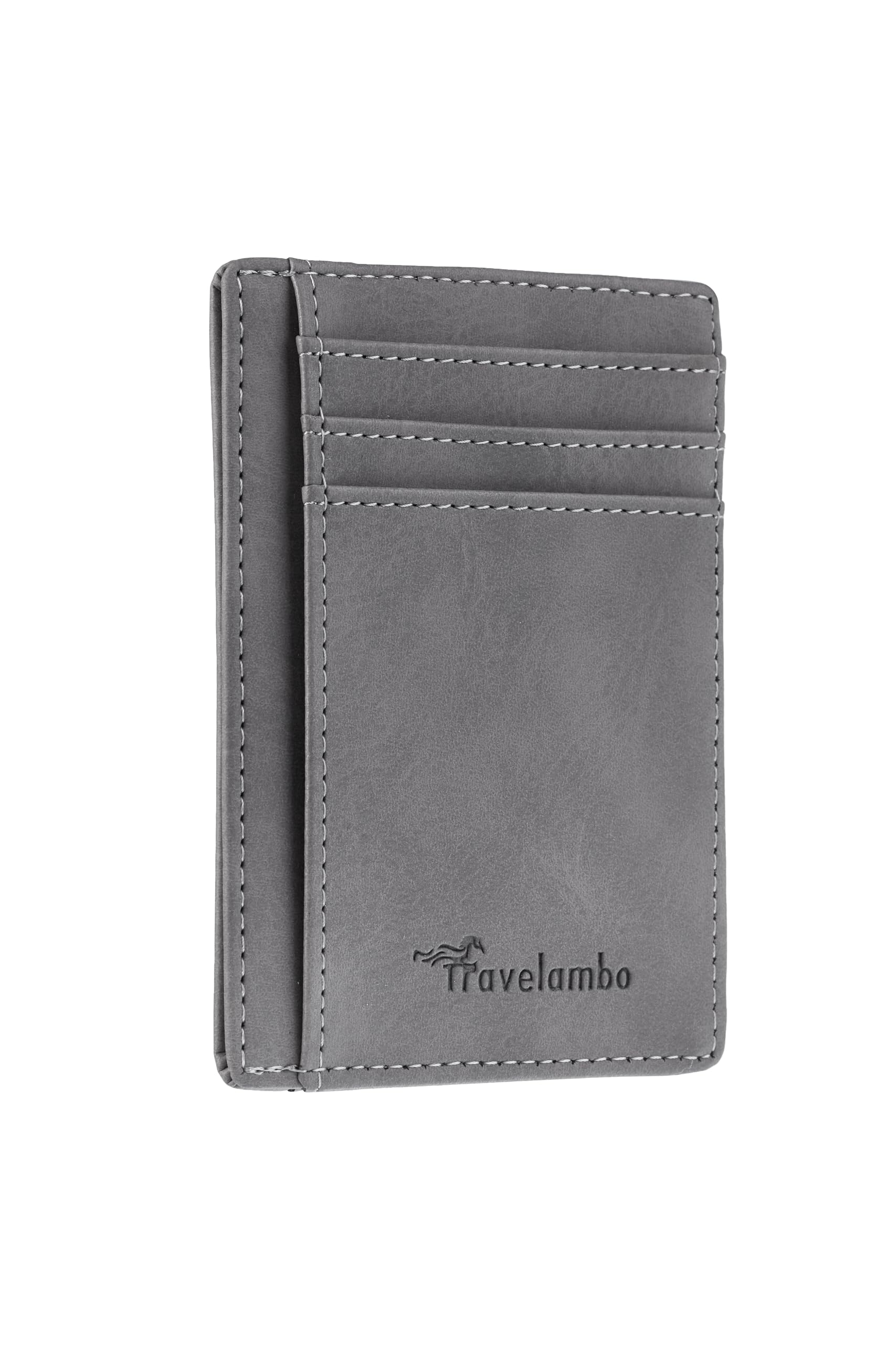 Slim Wallet Front Pocket Minimalist Leather RFID Blocking Medium Size