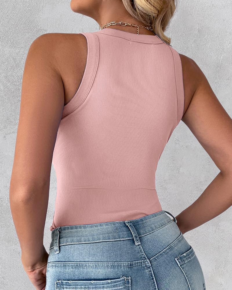 3 Piece Womens Tank Tops Sleeveless Basic Cami Shirt Slim Knit Ribbed Racerback Blouses