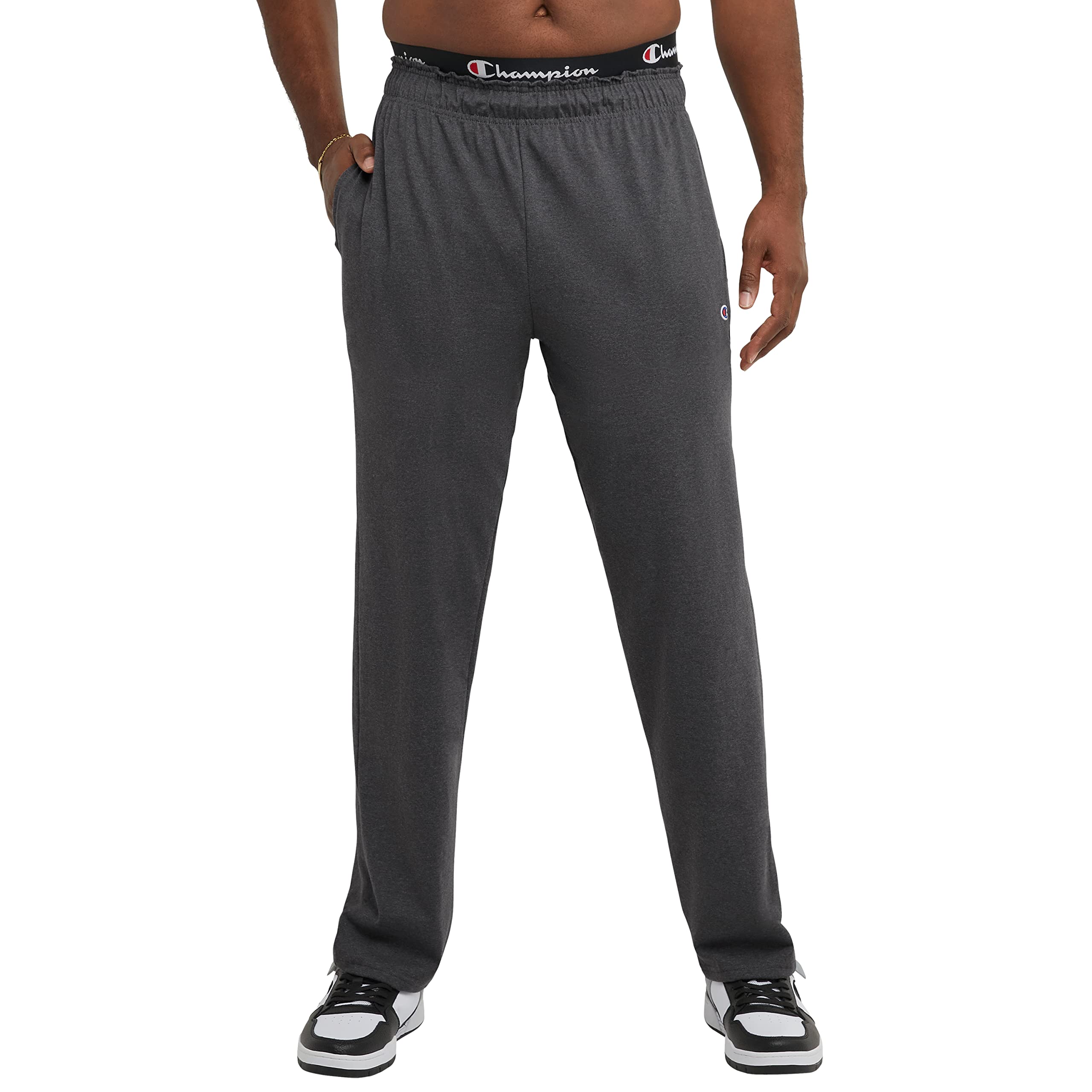 Champion Men's Open-Bottom Lounge Pants, Standard Fit, Lightweight, Available in Regular and Big & Tall