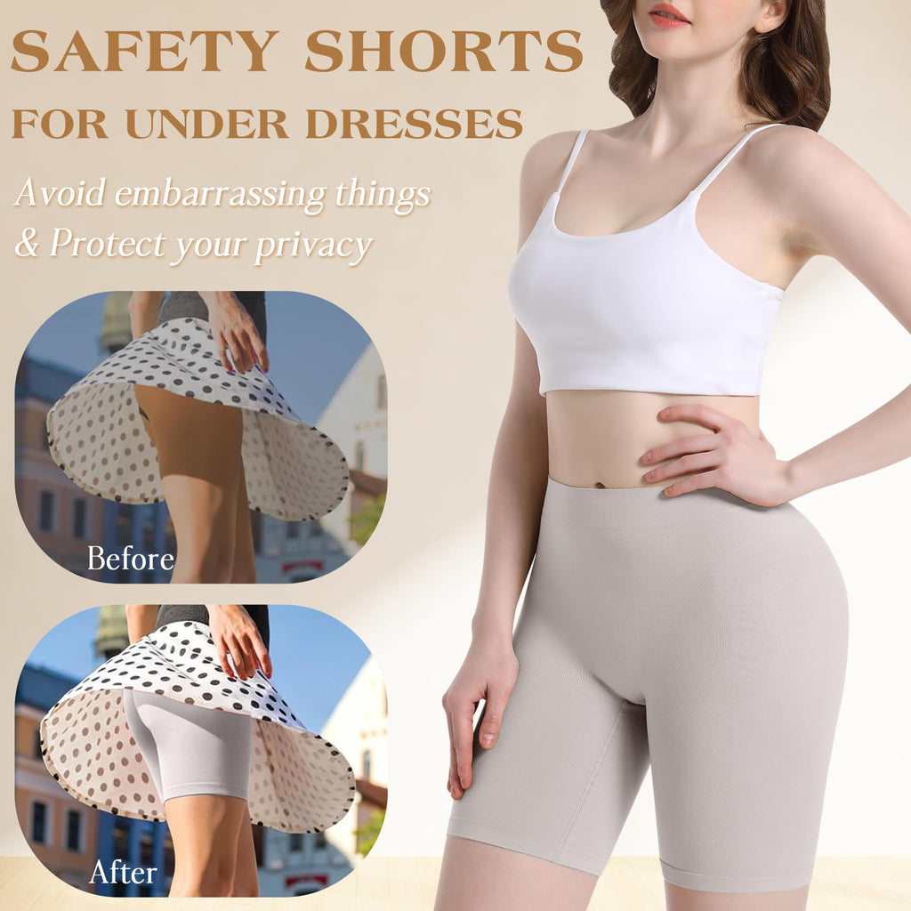 3 Pack Slip Shorts for Women Under Dress,Comfortable Smooth Yoga Shorts,Workout Biker Shorts