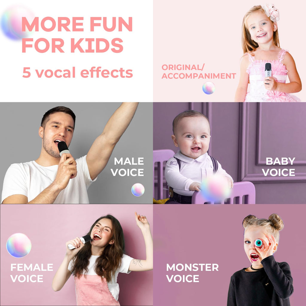 YLL Karaoke Machine for Kids, Portable Mini Speaker with 2 Wireless Microphones, TOP Kids Gifts for Girls Ages 3, 4, 5, 6, 7, 8, 9, 10+ Years Old, 4-12th Birthday Singing Present Toy Party (Purple)