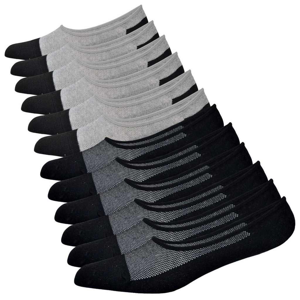 Genuine Mens No Show Socks, Loafer Sneakers Low Cut Cotton Socks With Non Slip Grips