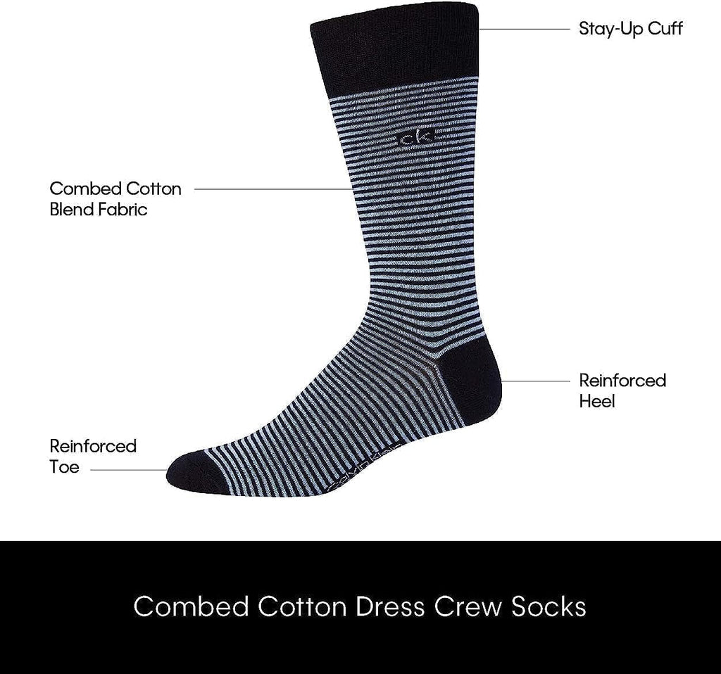 Mens Dress Socks - 8 Pack Breathable Cotton Blend Work Crew Socks for Men for Casual Business & Formal Wear