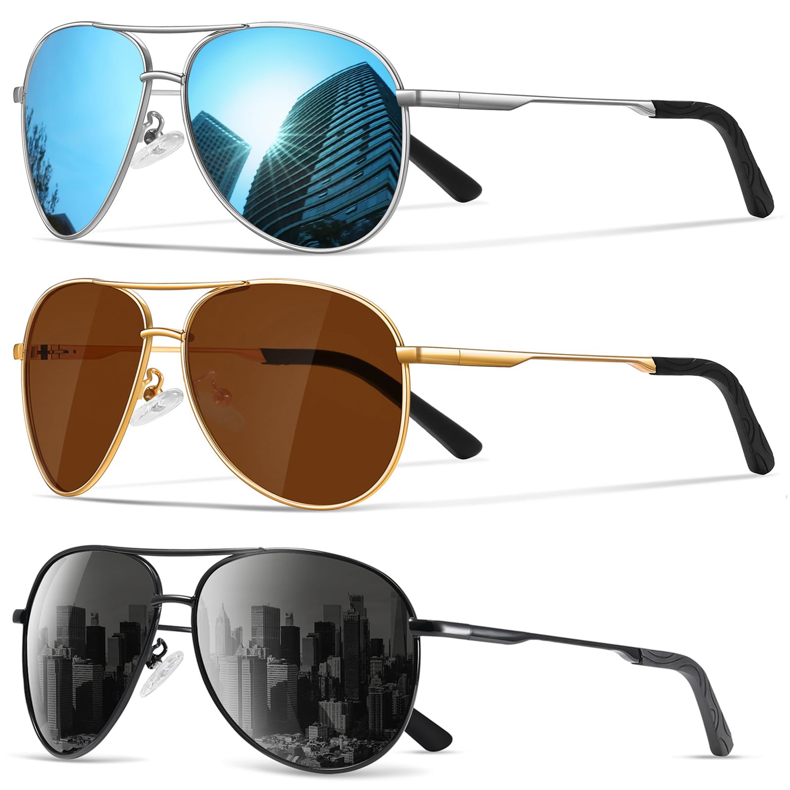 Sunglasses Men Polarized Aviator Sunglasses for Men Women Fishing Driving Sun glasses Metal Frame UV Protection