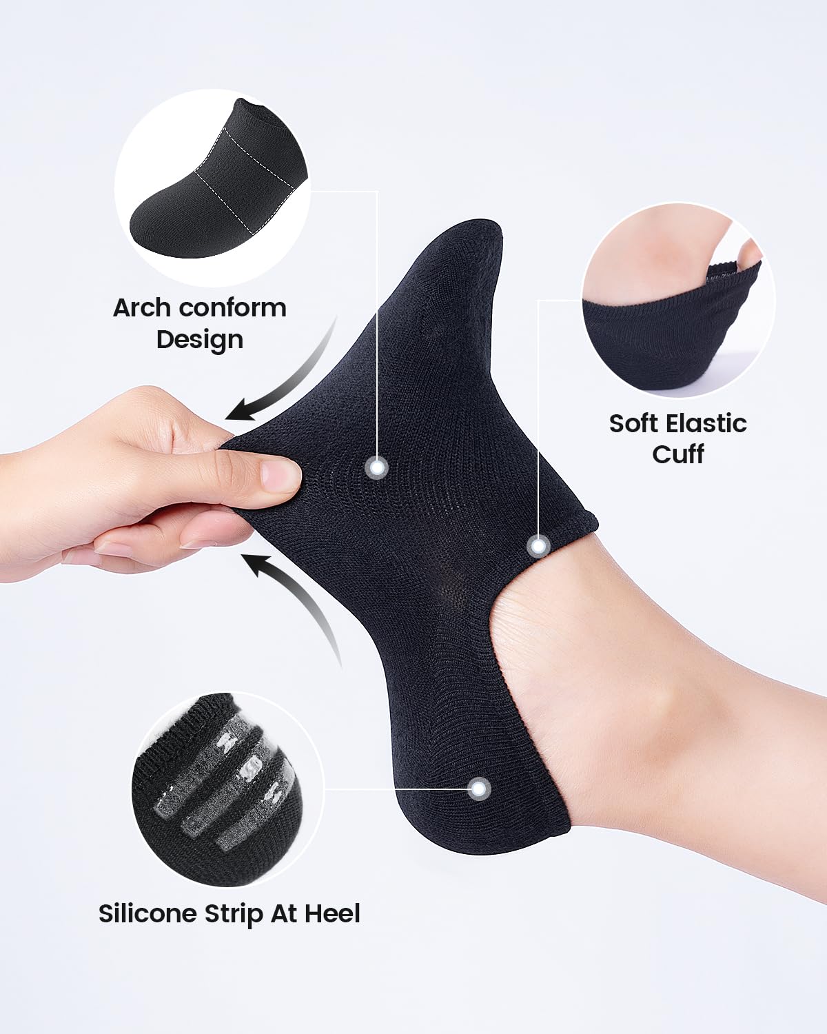 No Show Socks Women & Men Low Cut Ankle Short Anti-slid Athletic Running Casual Invisible Liner Socks