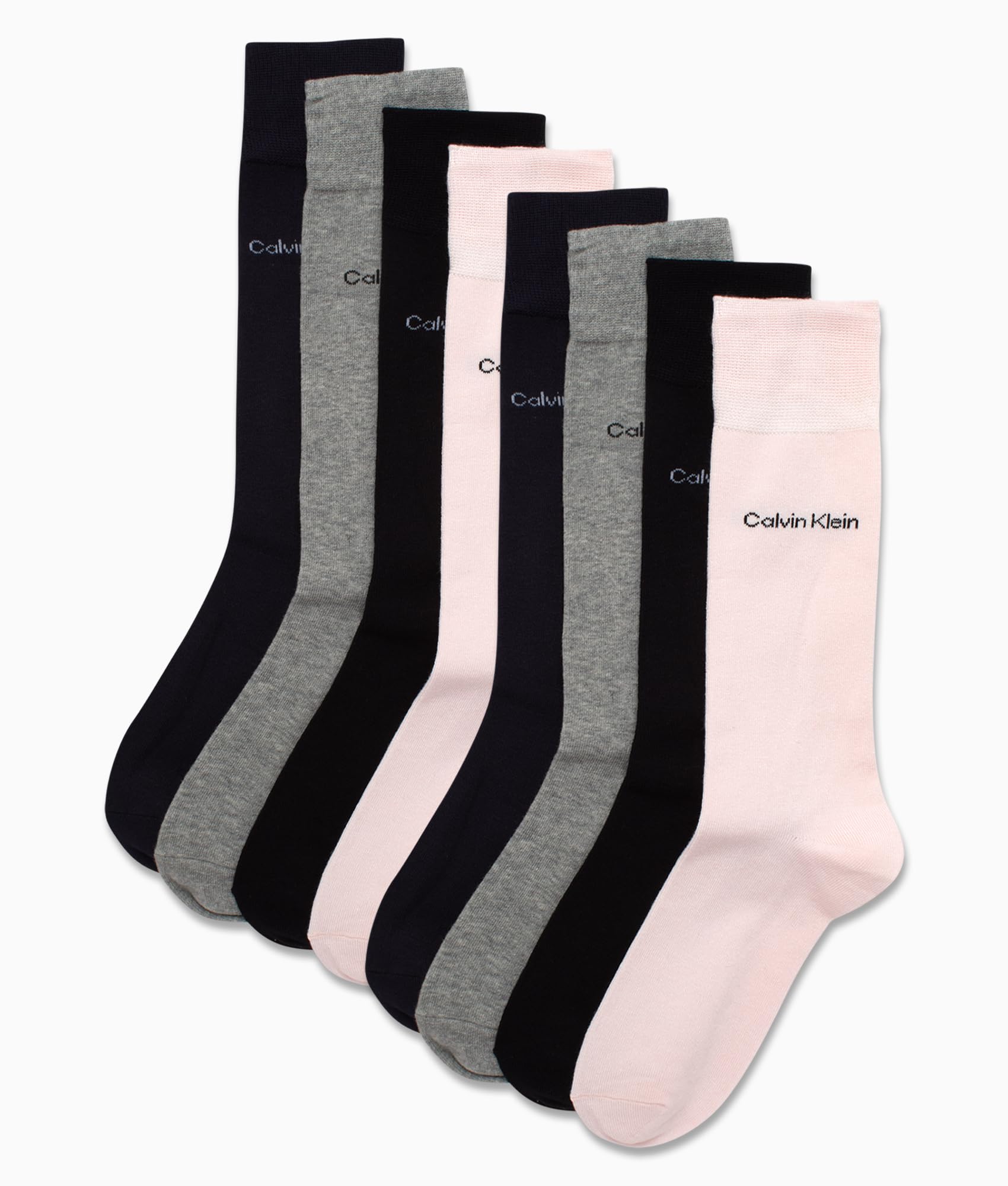 Mens Dress Socks - 8 Pack Breathable Cotton Blend Work Crew Socks for Men for Casual Business & Formal Wear