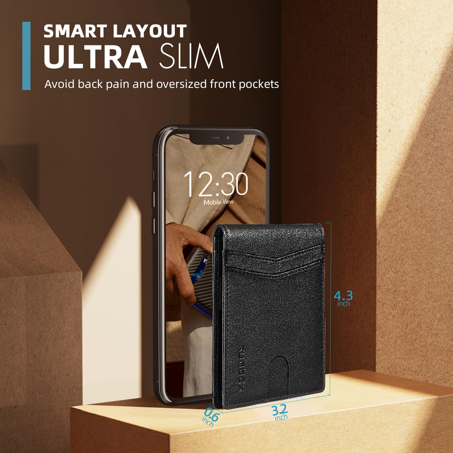 Wallet for Men -Slim Rfid Leather Mens Bifold Novelty Wallets 2 ID Window With Gift Box Men's Accessories | Slim